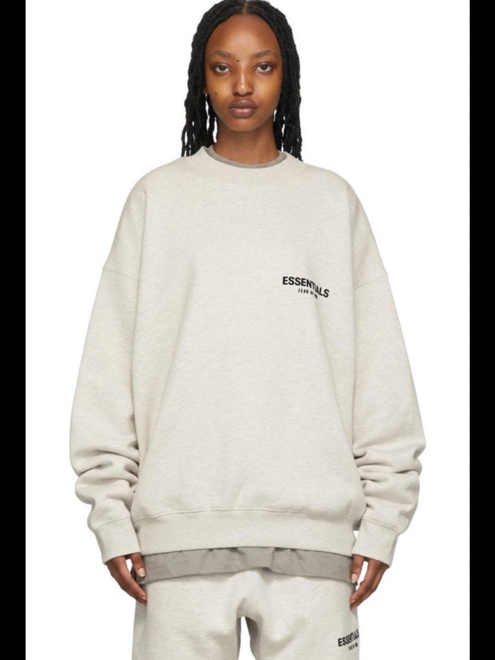 Essentials Light Oatmeal Crewneck Sweatshirt - Men
